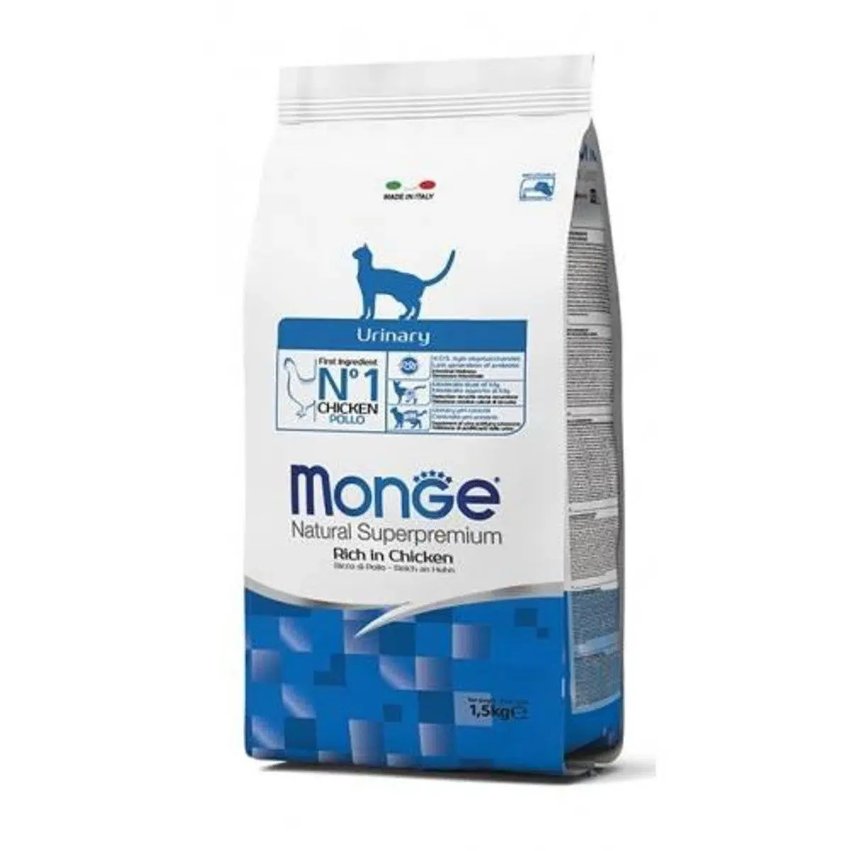 Hrana uscata pisici, Monge Natural Urinary, Pui, 1.5 kg