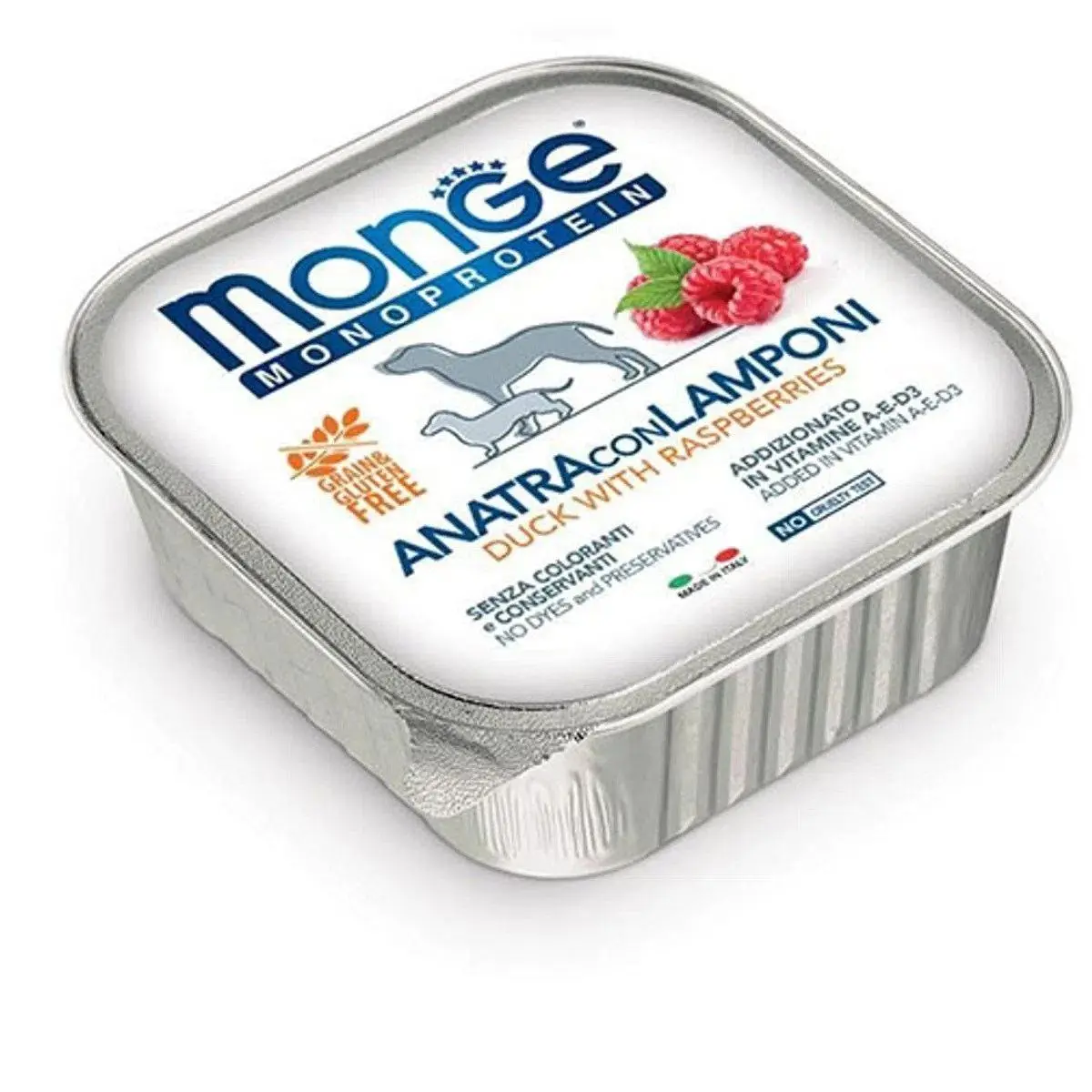 Hrana umeda caini, Monge Pate, Rata & Zmeura, 150 g
