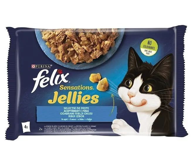 Felix Sensations Jellies Multipack, Peste, 4 x 85 g