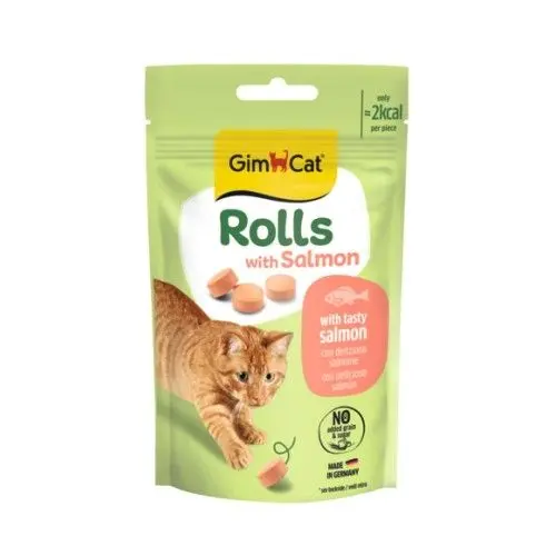 Recompense pisici adulte, GimCat Rolls, Somon, 50 g