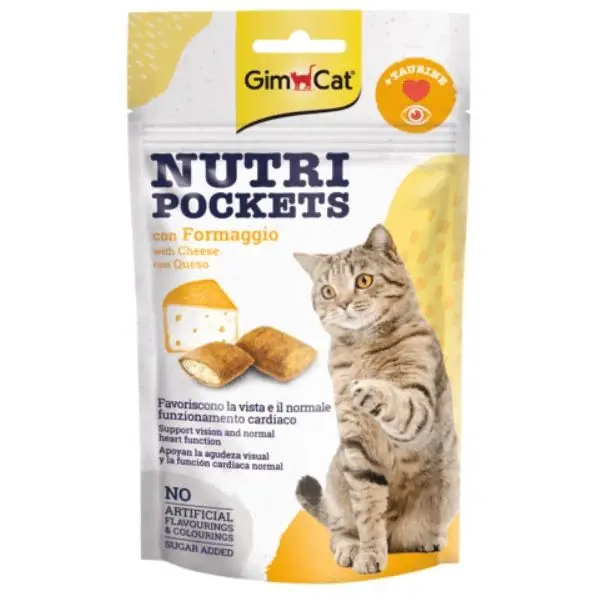 Recompense pisici, Gimpet Nutri Pockets cu Branza si Taurina, 60 g