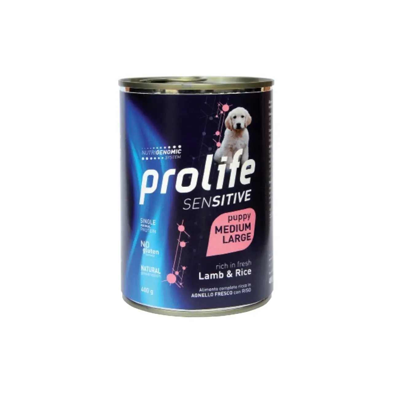 Hrana umeda caini, Prolife Puppy Medium & Large Sensitive, Miel & Orez, 400 g