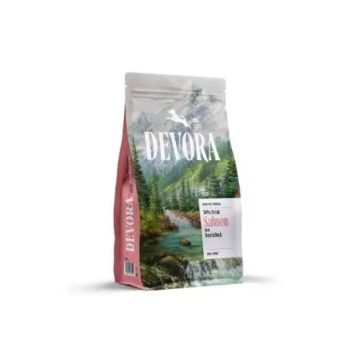Hrana semi-umeda caini, Devora Dog Semi-Moist Adult Small Breed Grain Free, Somon, Caprioara & Rata, 1.5 kg