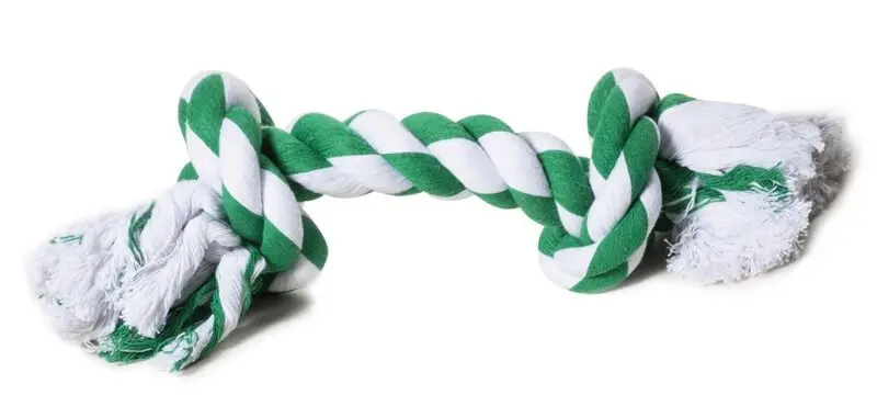 Jucarie franghie bumbac mentolata, M 20 cm 2 noduri