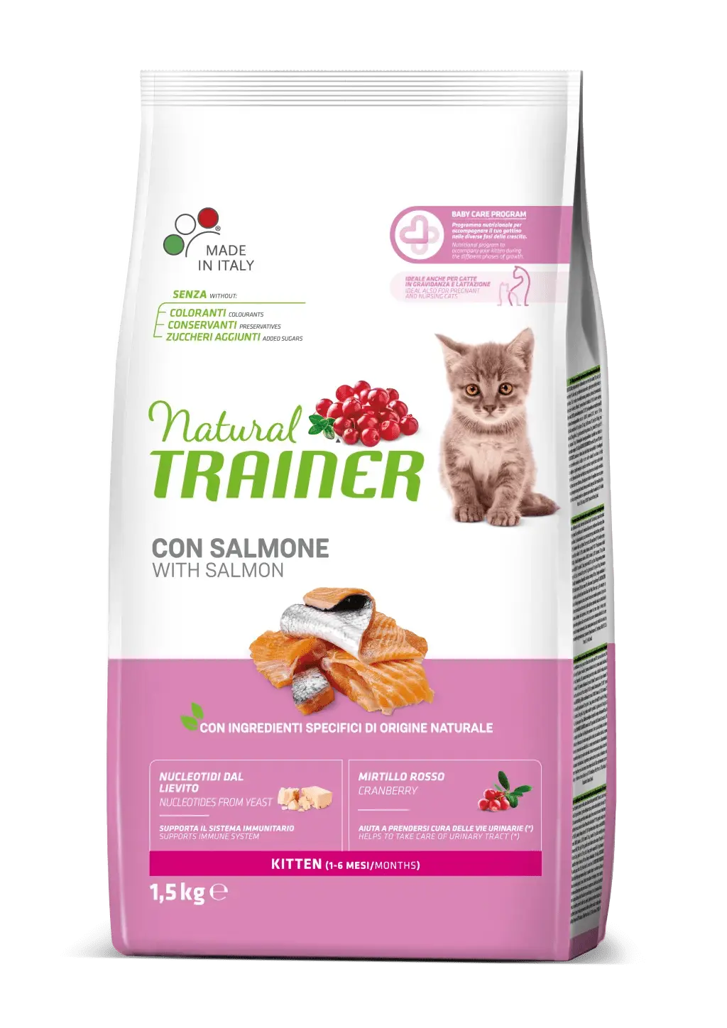 Hrana Uscata Pisicute, Natural Trainer, Kitten, Somon, 1.5 kg