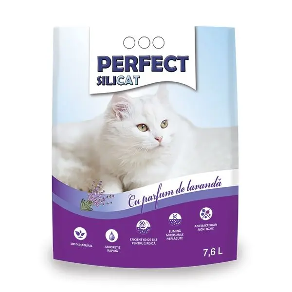 Nisip silicat, Perfect SiliCat, Lavanda, 7.6 L
