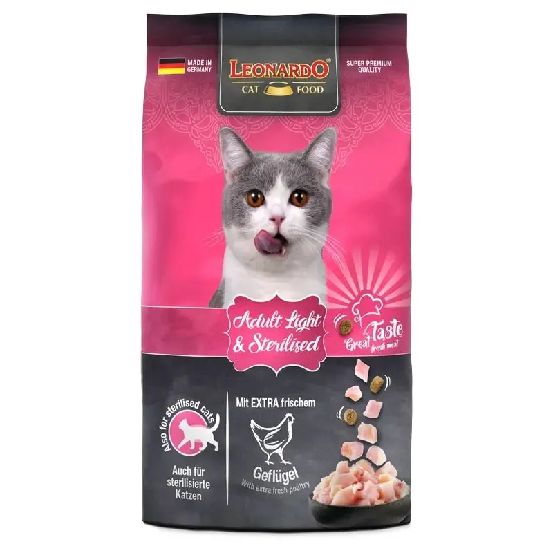 Hrana uscata pisici, Leonardo Adult Light & Sterilised, Pui, 1.8 kg