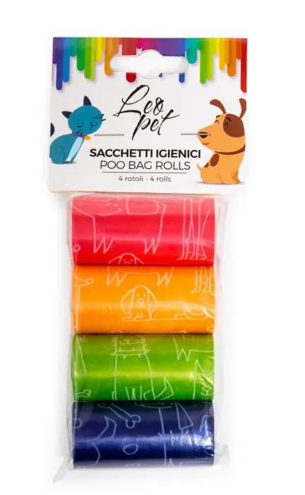 Leopet pungi Igienice Colorate, set 4 role