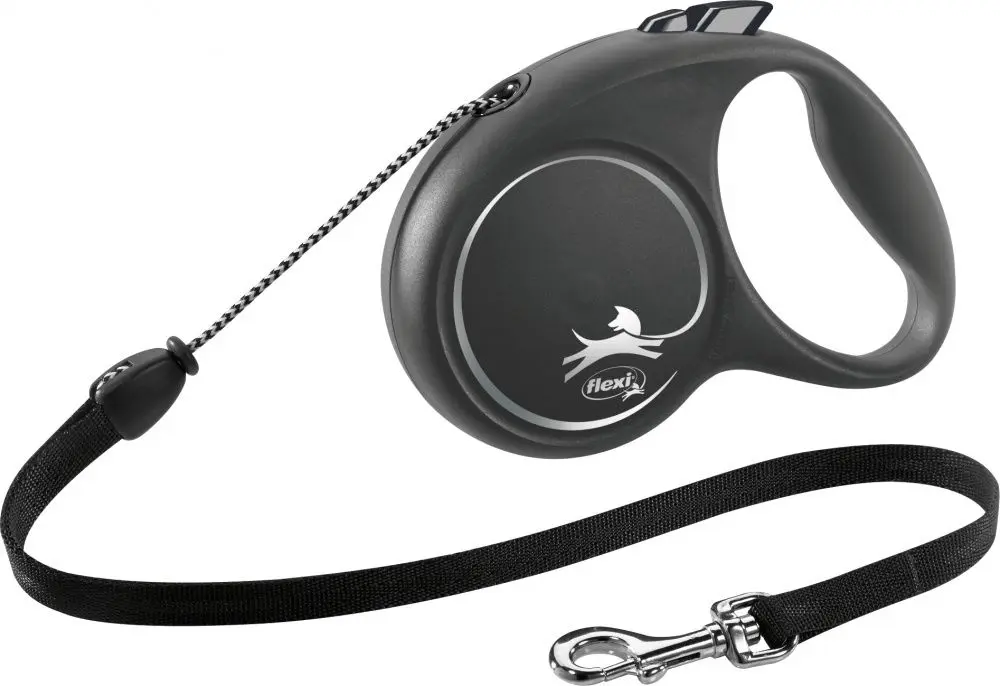 Lesa Flexi Black Design Snur M: 5m/20kg, Negru 12261