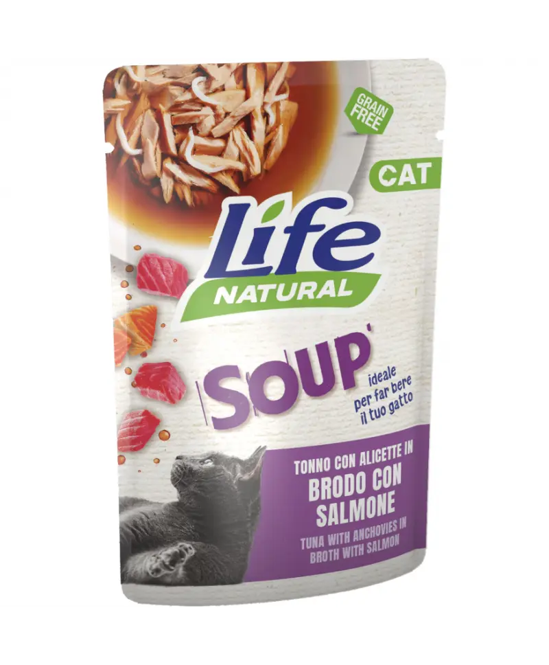 Hrana Umeda Pisici, Life Natural Adult Supa, Ton si Pestisori, 60 g