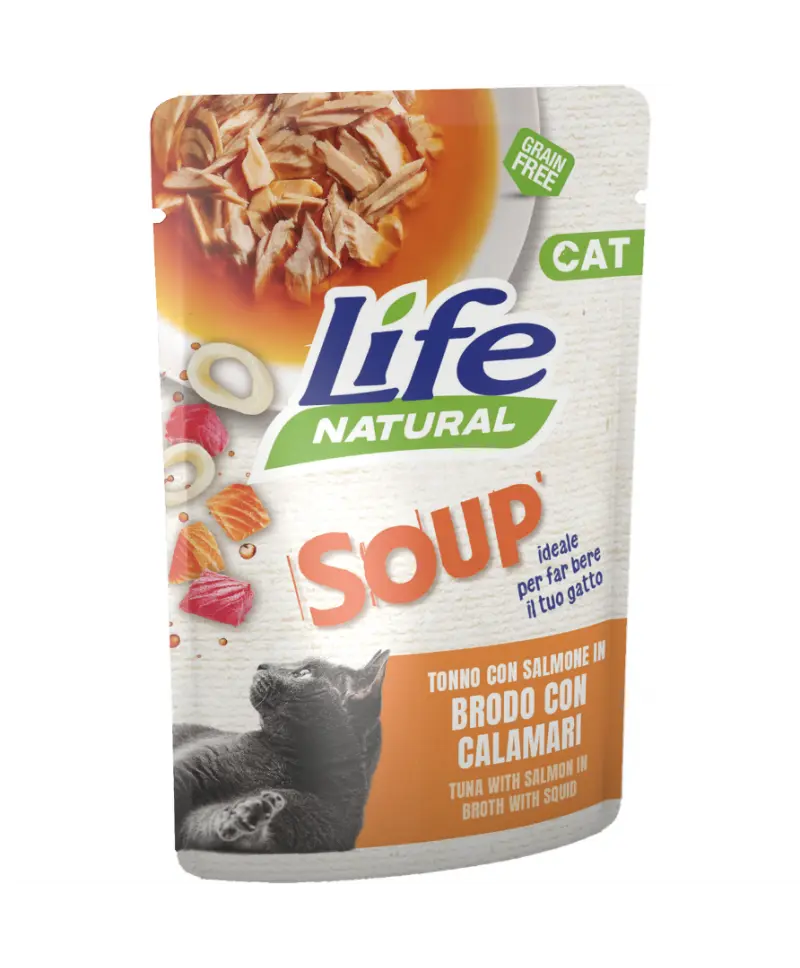 Hrana Umeda Pisici, Life Natural Adult Supa, Somon, 60 g