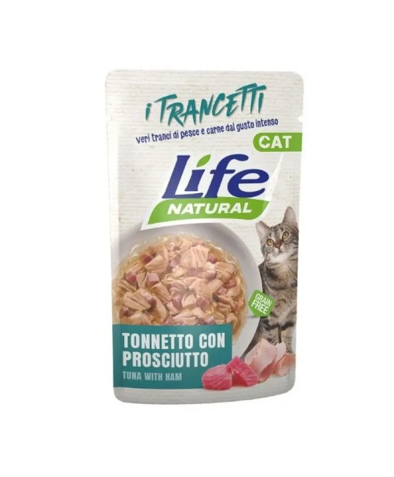 Hrana Umeda Pisici, Life Natural Adult, Ton si Sunca Bucati, 55 g