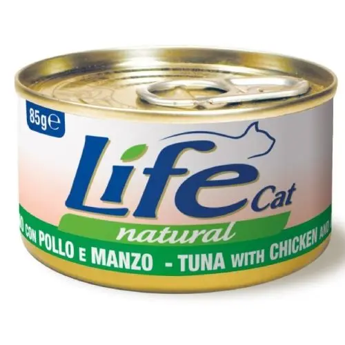 Hrana Umeda Pisici, Life Cat, Ton, Pui & Vita, 85 g