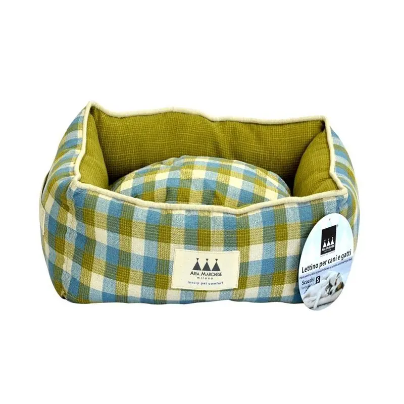 Pat caini si pisici, Aria Marchese Scacchi Verde/ Cadril, L 86x61x23 cm