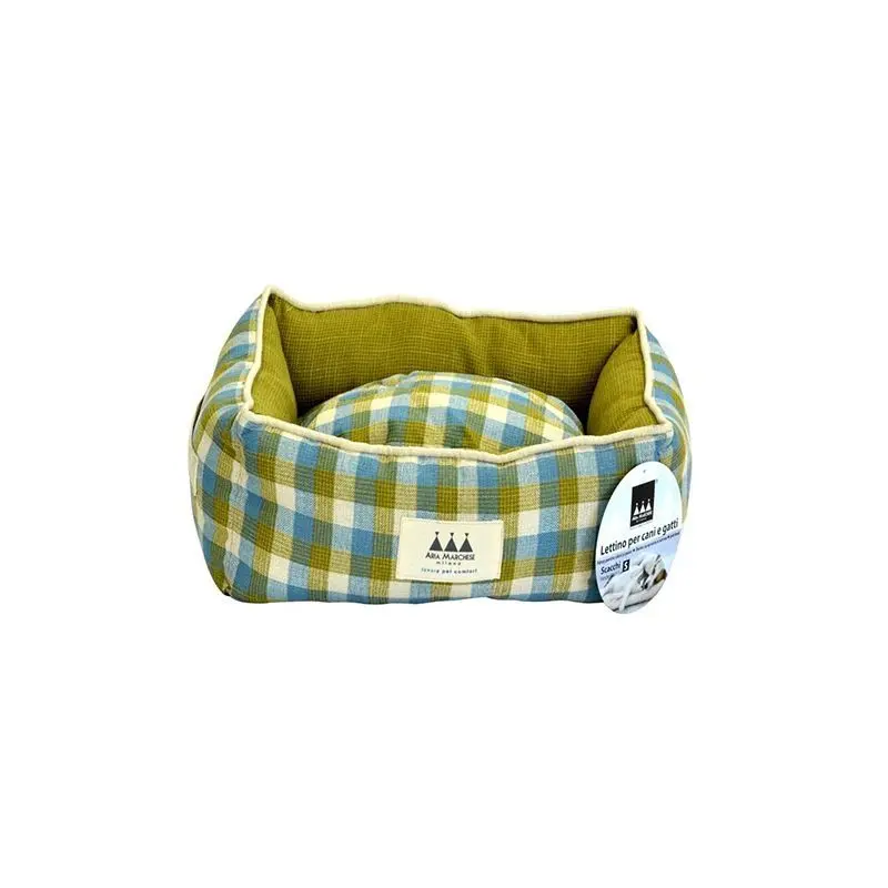 Pat caini si pisici, Aria Marchese Scacchi Verde/ Cadril, S 48x35x17 cm