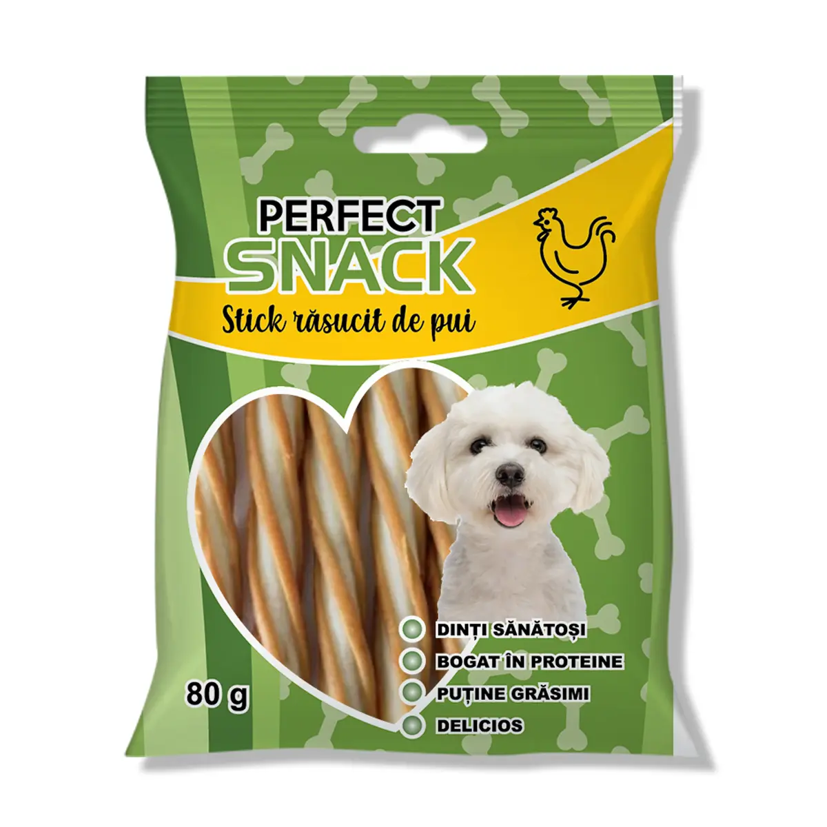 Hrana complementara pentru caini, Perfect Snack, stick rasucit de pui, 80 g