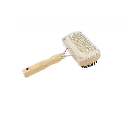 Pet Care Perie Tesala Dubla Lemn