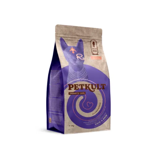 Hrana uscata Petkult Probiotic Care Hair & Skin Fresh pentru pisici, cu somon, 2 kg