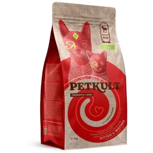 Hrana uscata Petkult Probiotic Care Kitten & Mother Fresh pentru pisici, cu miel proaspat, 2 kg