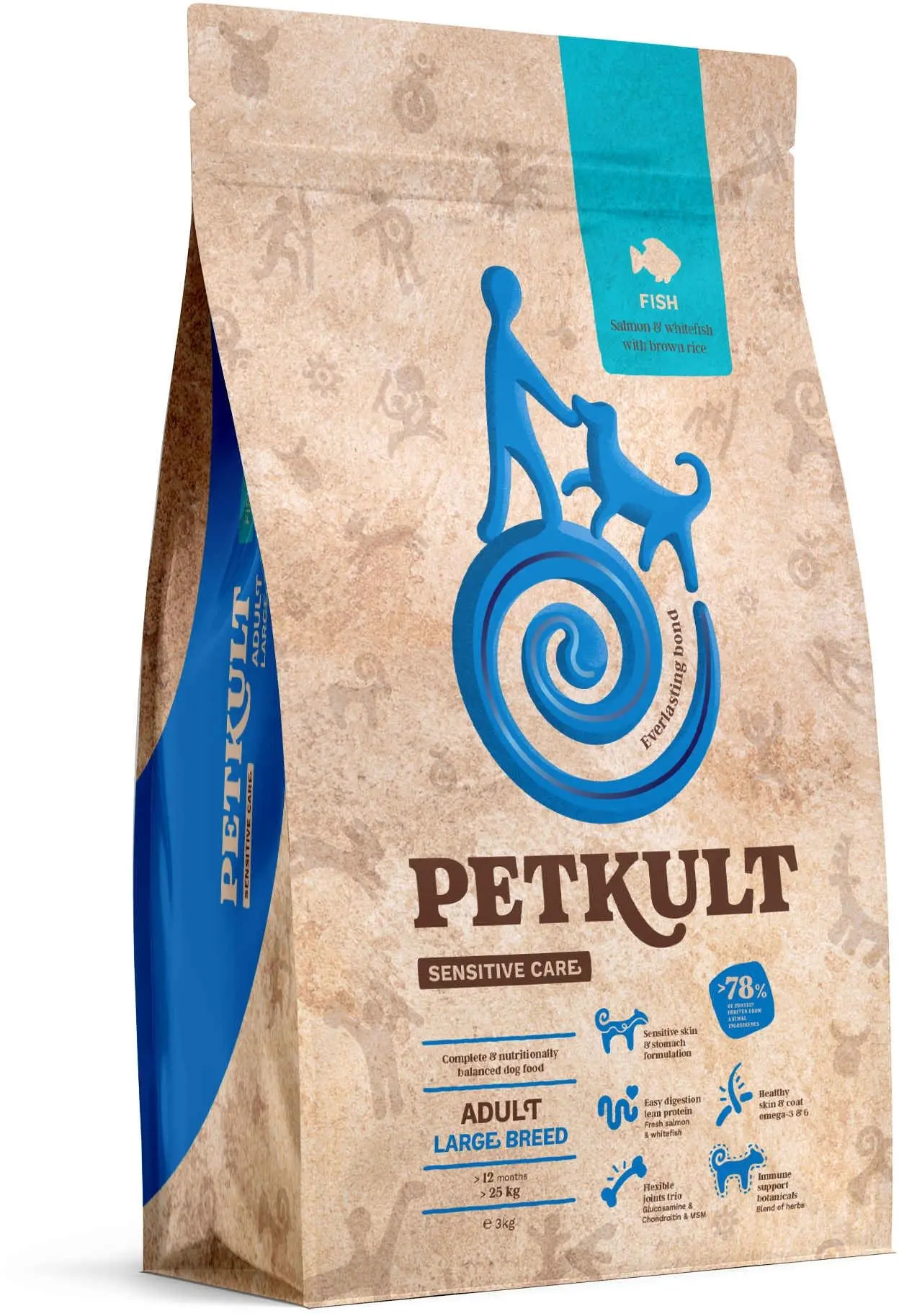 Petkult Sensitive Adult Large Peste, 12 kg