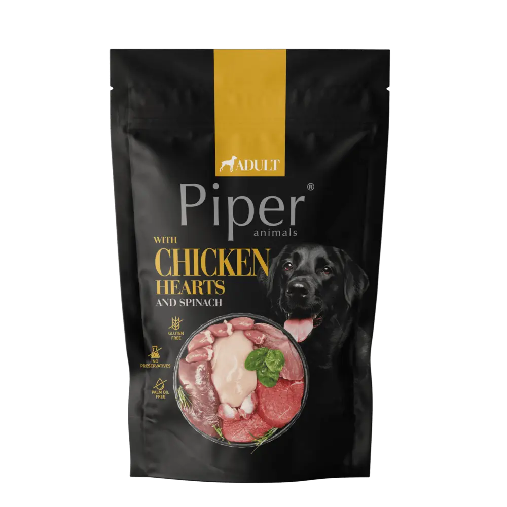 Piper Adult Dog, Inimi de Pui si Spanac, 500 g