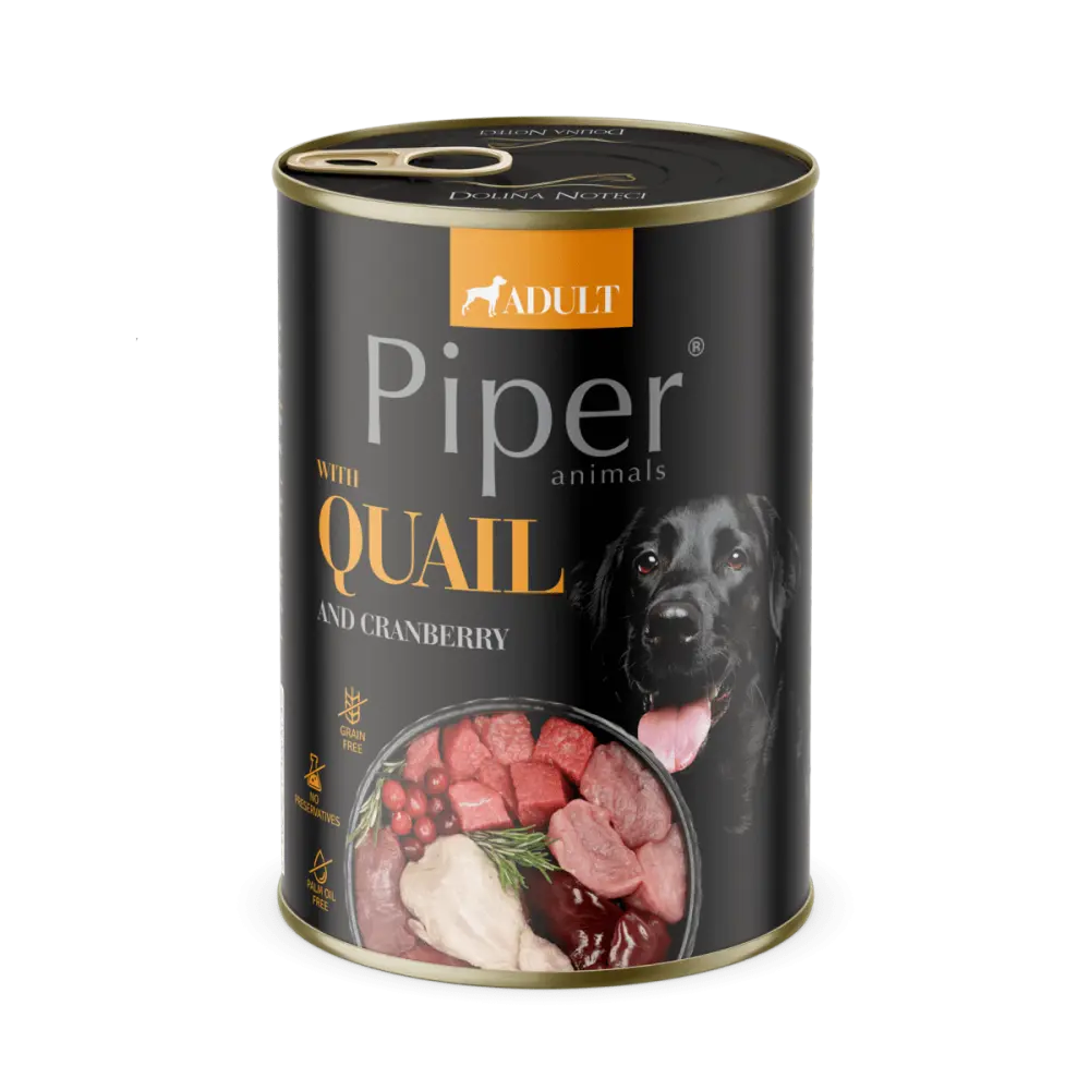 Piper Adult Dog, Prepelita si Merisoare, 400 g