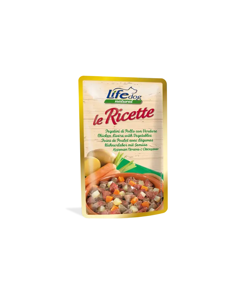 Hrana Umeda Caini, Life Dog Le Ricette, Ficat & Legume, 95 g