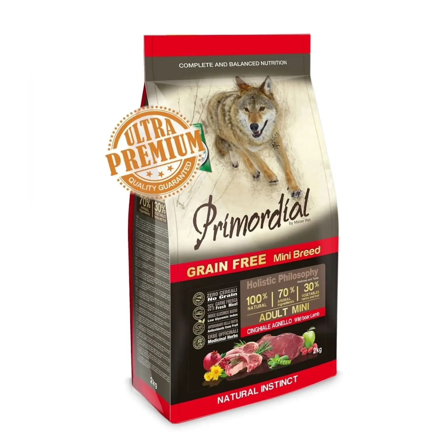 Primordial Grain-Free Holistic Dog Adult Mini, Mistret & Miel, 6 kg