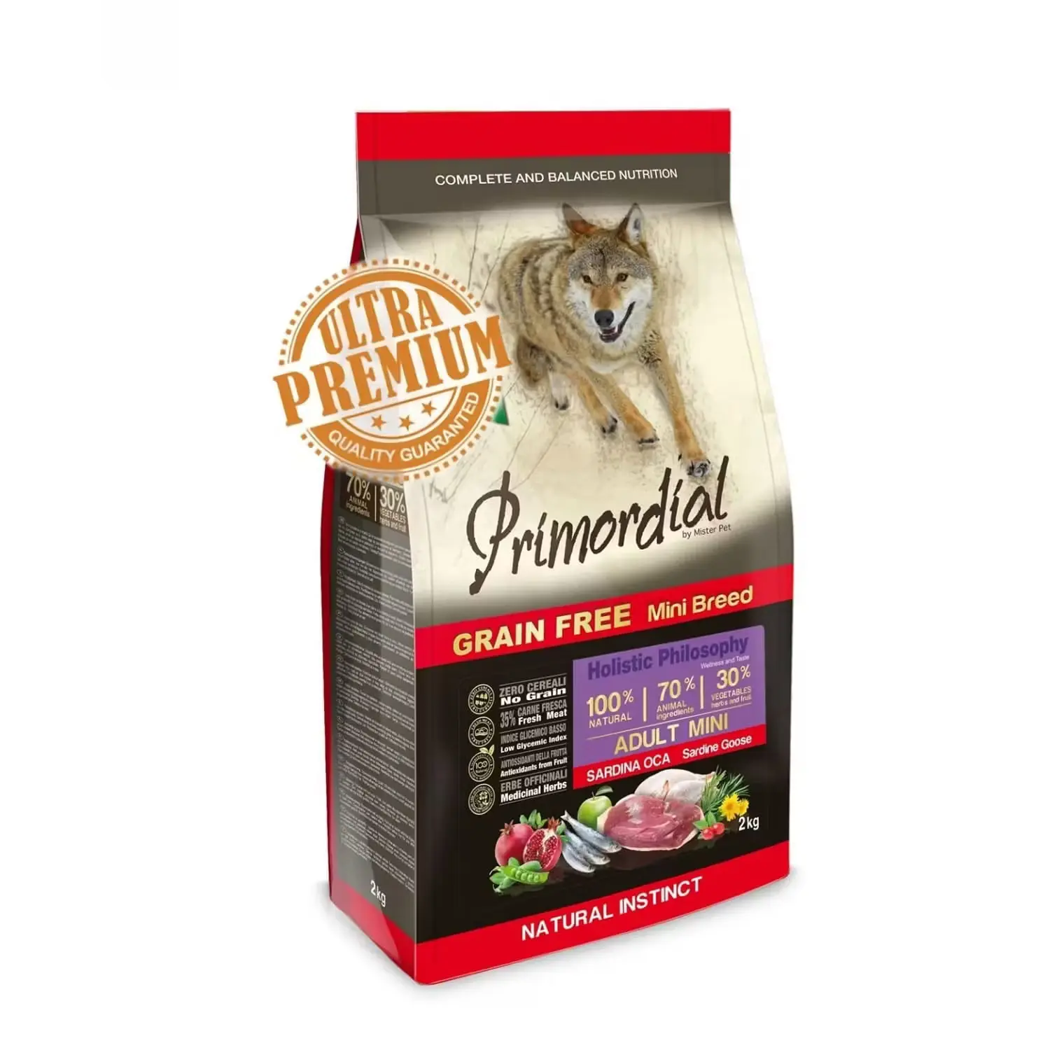 Primordial Grain-Free Holistic Dog Adult Mini, Sardine & Gasca, 6 kg