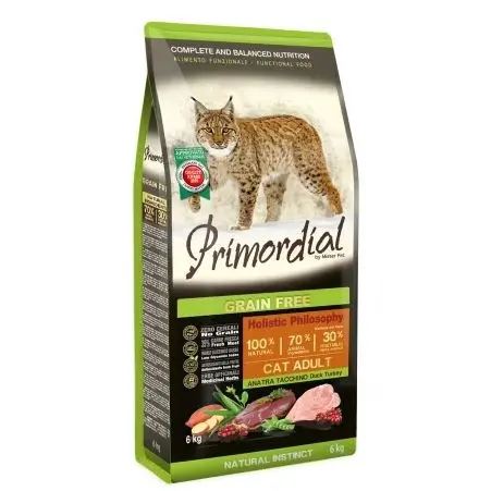 Primordial Grain-Free Holistic Cat Adult, Rata, Pui & Curcan, 400 g