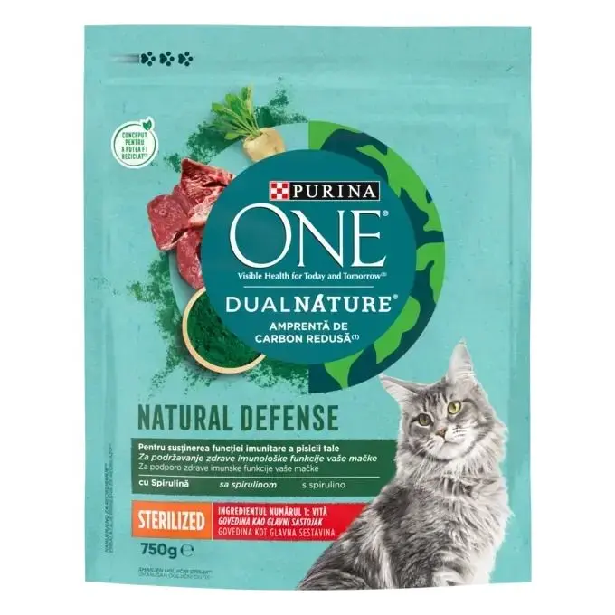 PURINA ONE DualNature, Sterilized cu Vita, hrana uscata pentru pisici sterilizate, 750 g