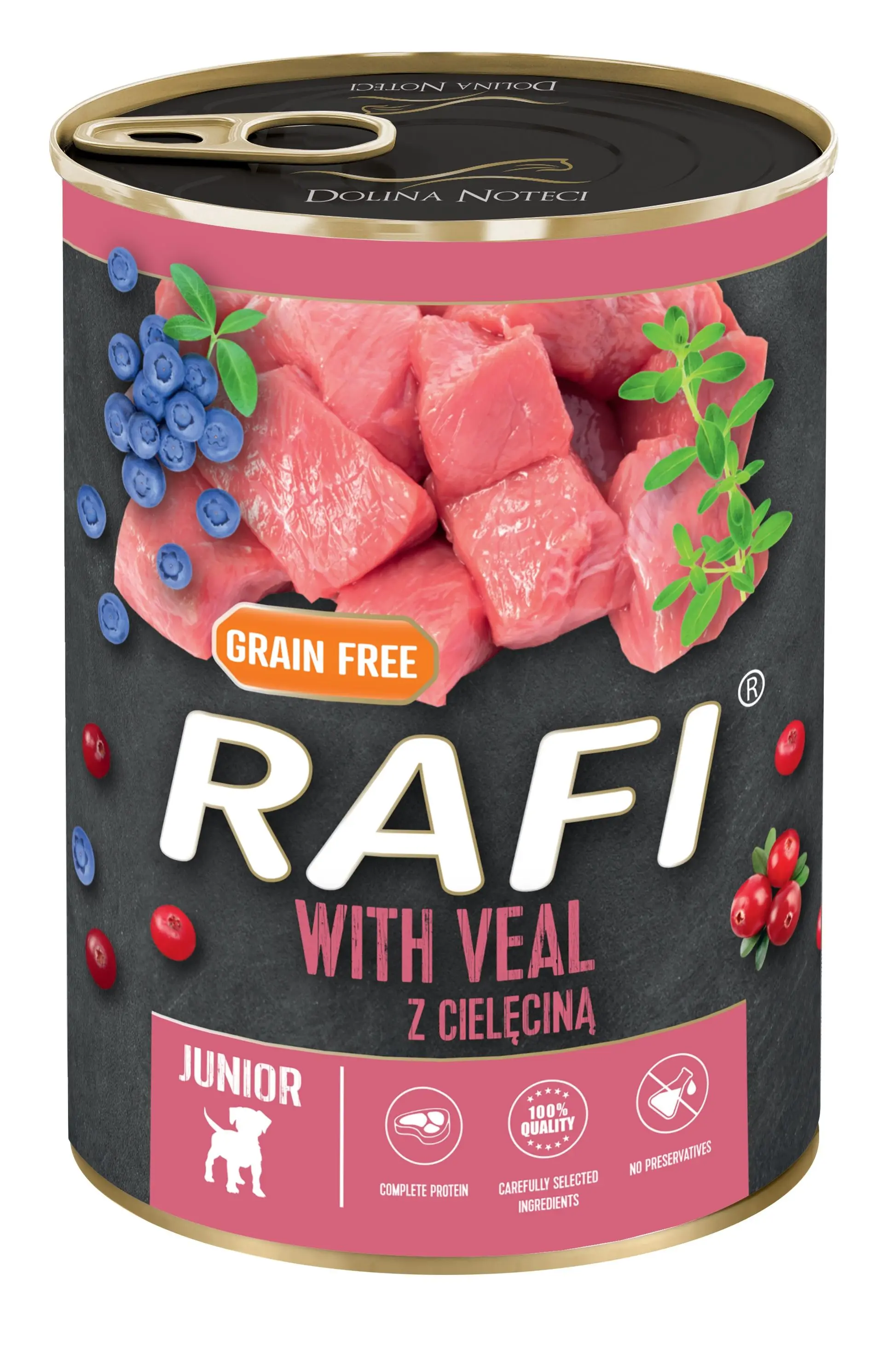 Hrana Umeda Caini, Rafi Dog Junior, Vitel si Afine, 400 g