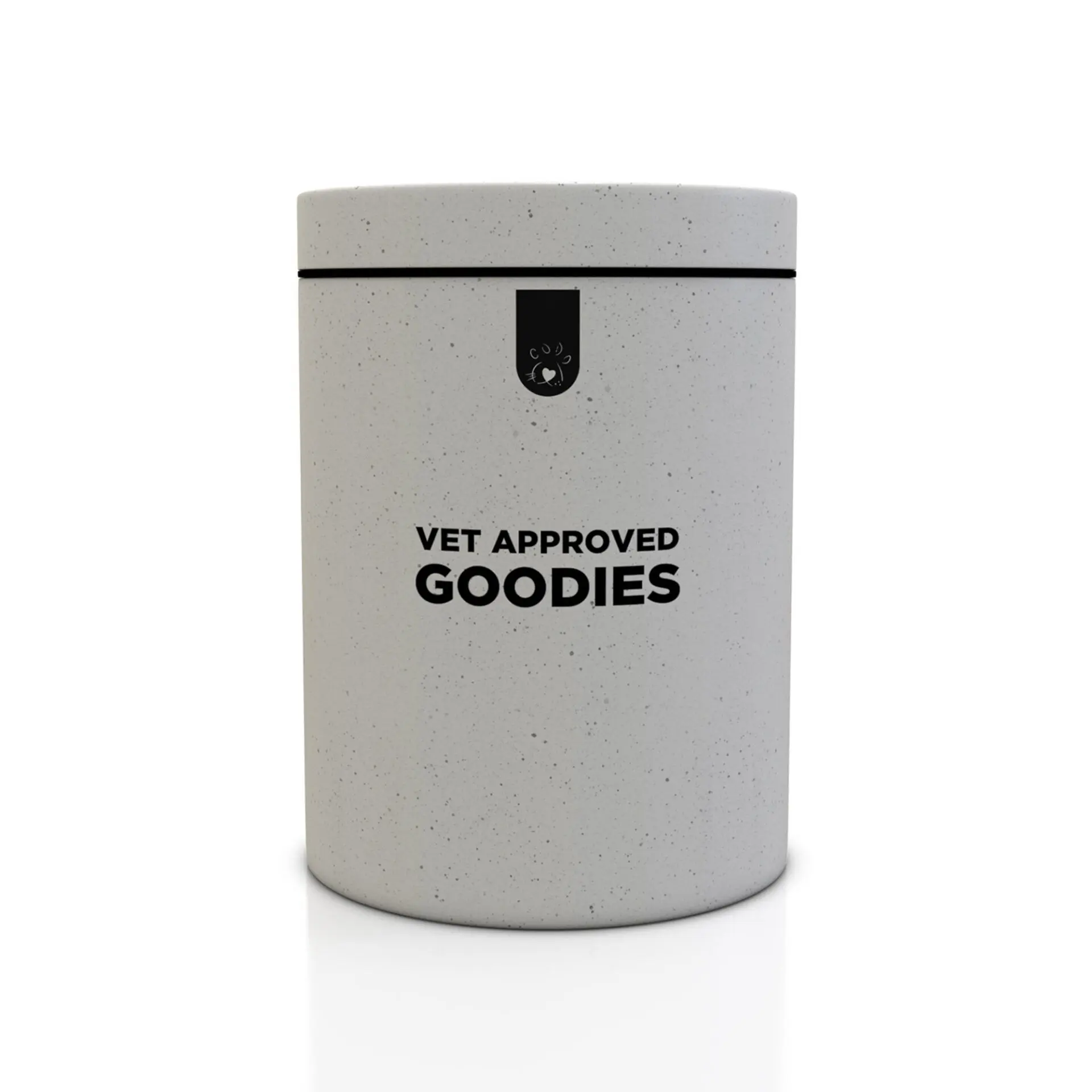 Recipient pentru recompense si hrana uscata din fibre de bambus Doctor Totolici, culoare Offwhite, 2L