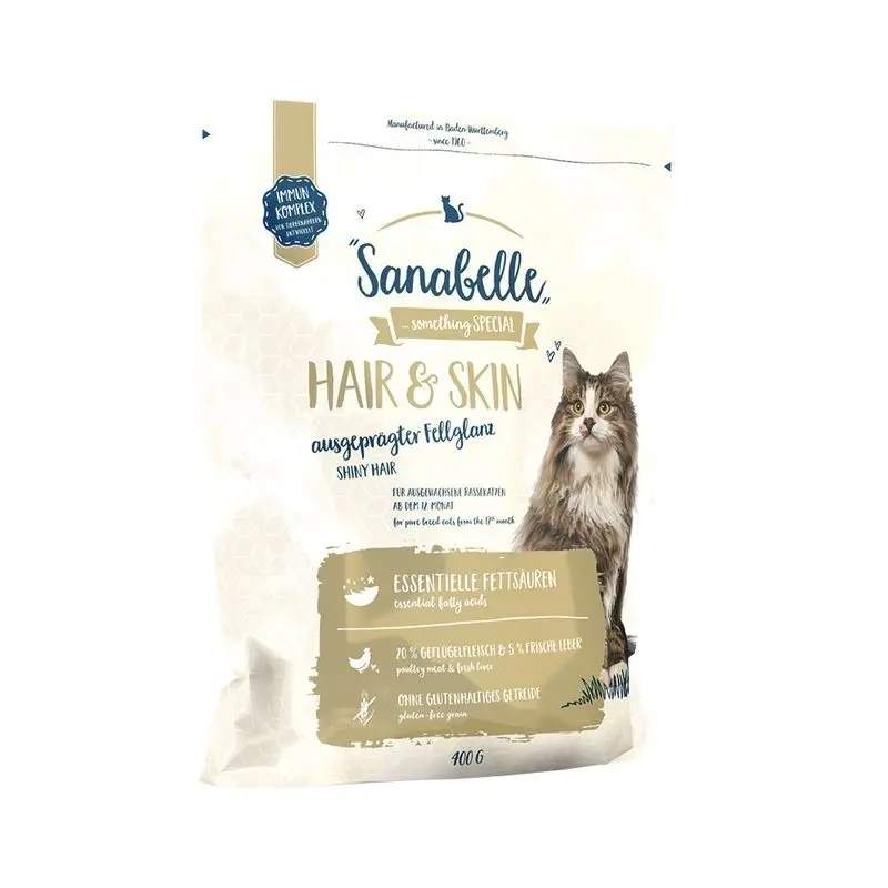 Hrana uscata pisici, Sanabelle Hair & Skin, 400 g