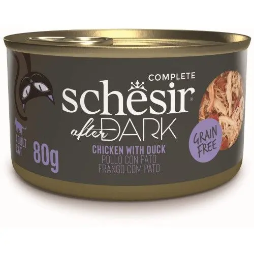 Hrana umeda pisici, Schesir After Dark Cat Wholefood Pui si Rata, 80 g