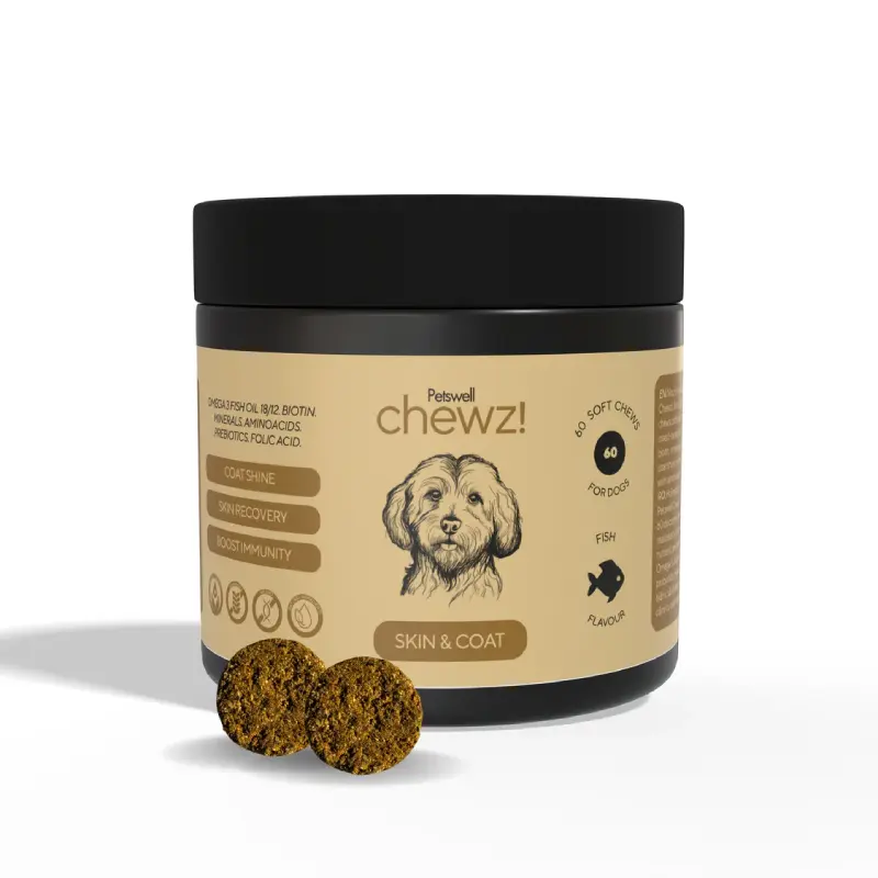 Petswell chewz! Skin & Coat, 60 comprimate masticabile