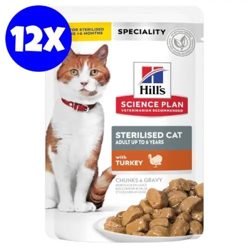 Hill's Science Plan Feline Sterilised Adult Up To 6 Years Turkey, 12x85 g