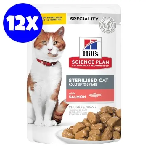 Hill's Science Plan Feline Sterilised Adult Salmon, 12x85 g