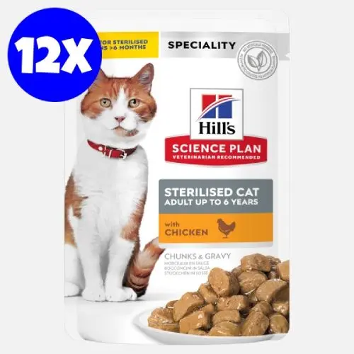 Hill's Science Plan Feline Sterilised Adult Chicken, 12x85 g