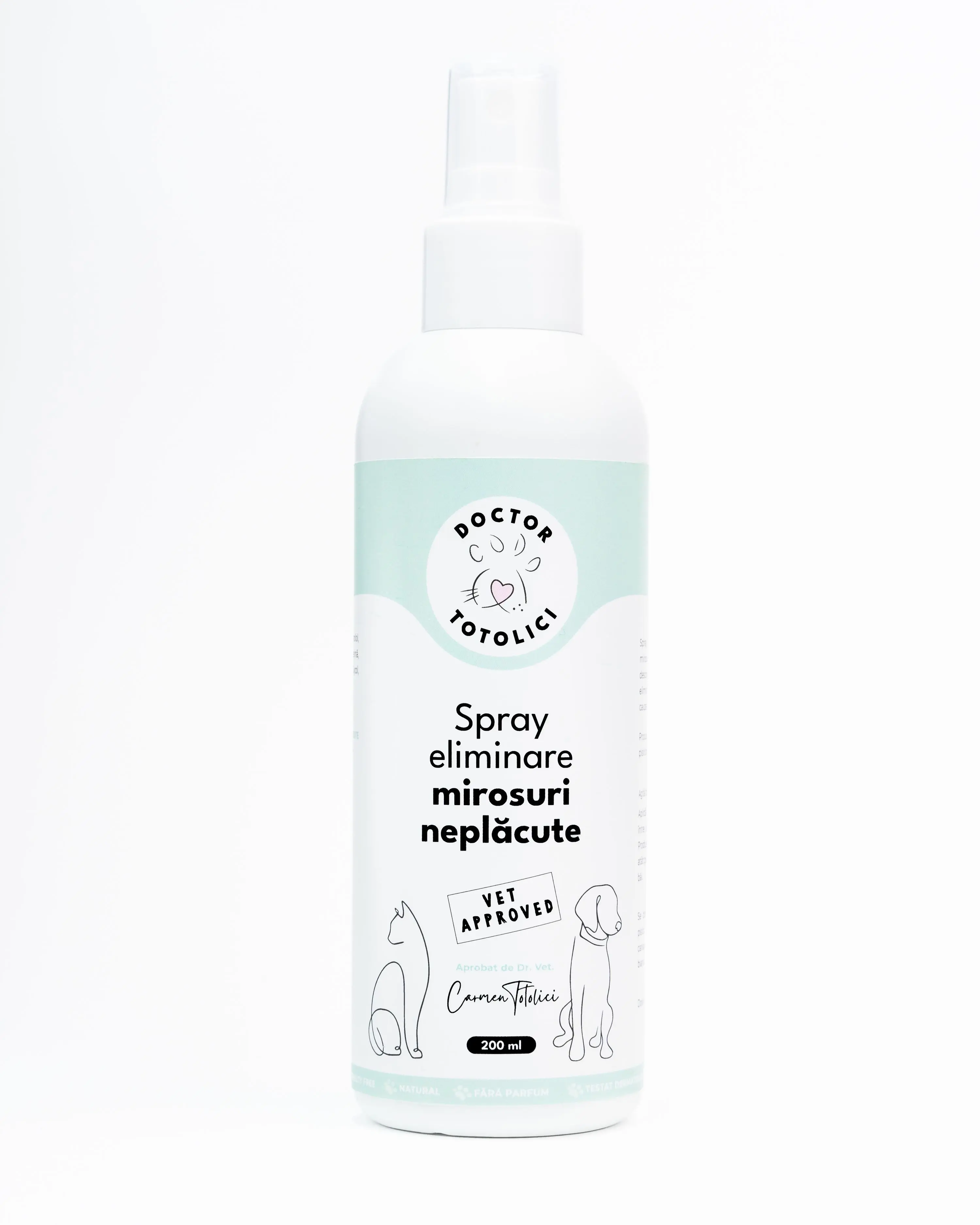 Spray eliminare mirosuri neplacute fara parfum Doctor Totolici, 200 ml