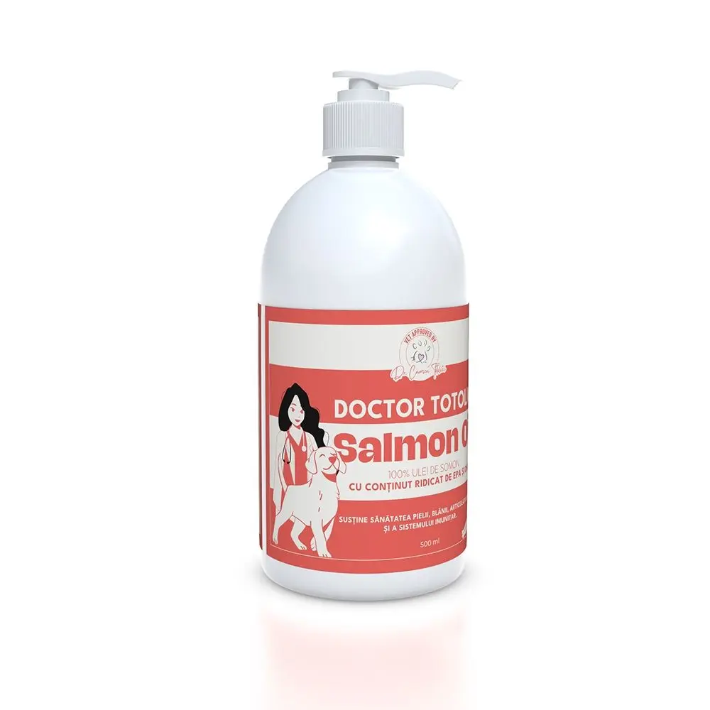 Ulei de somon pentru caini si pisici Doctor Totolici Salmon Oil, 500 ml