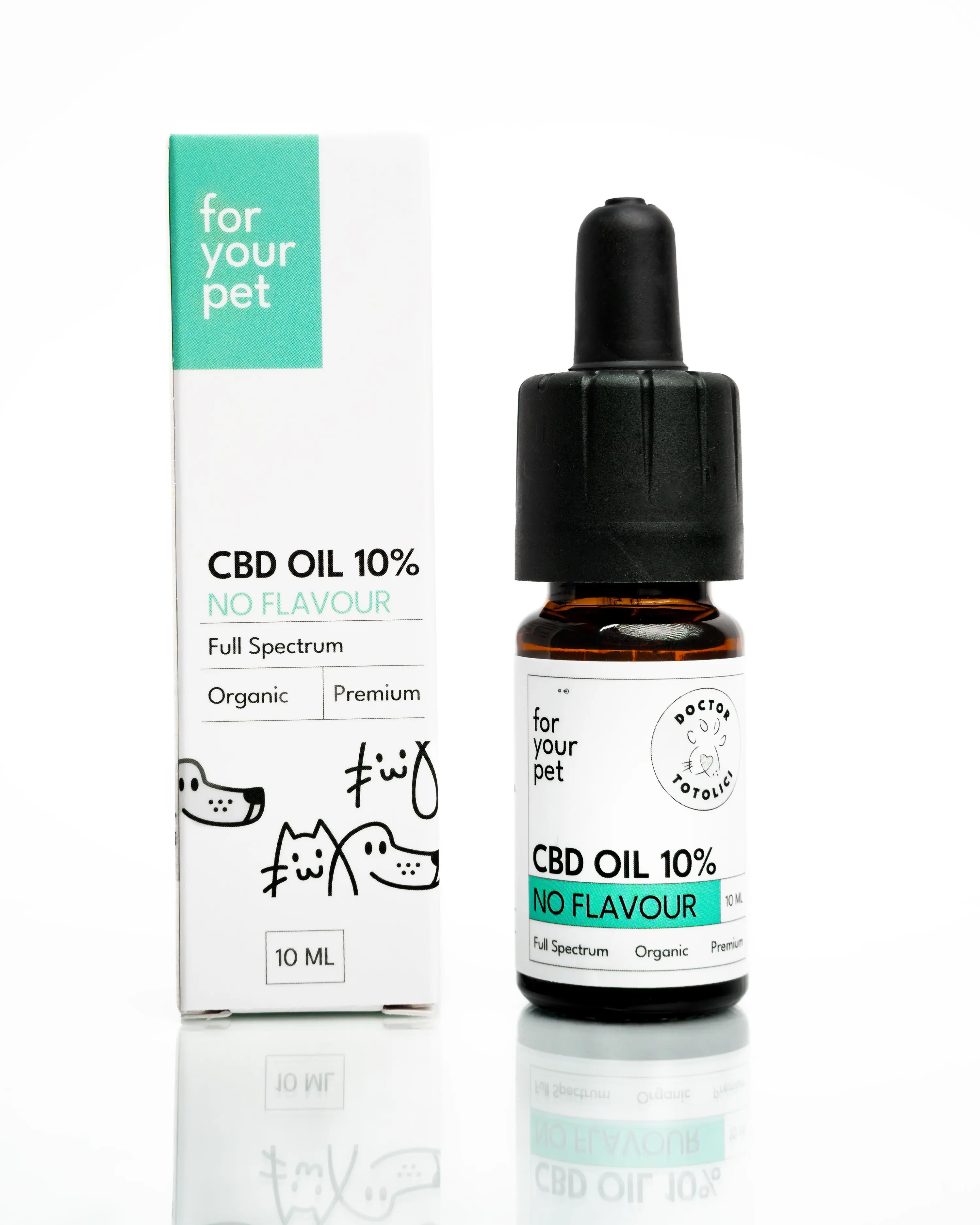 Ulei de CBD 10% pentru Caini si Pisici Fara Aroma Doctor Totolici, 10 ml