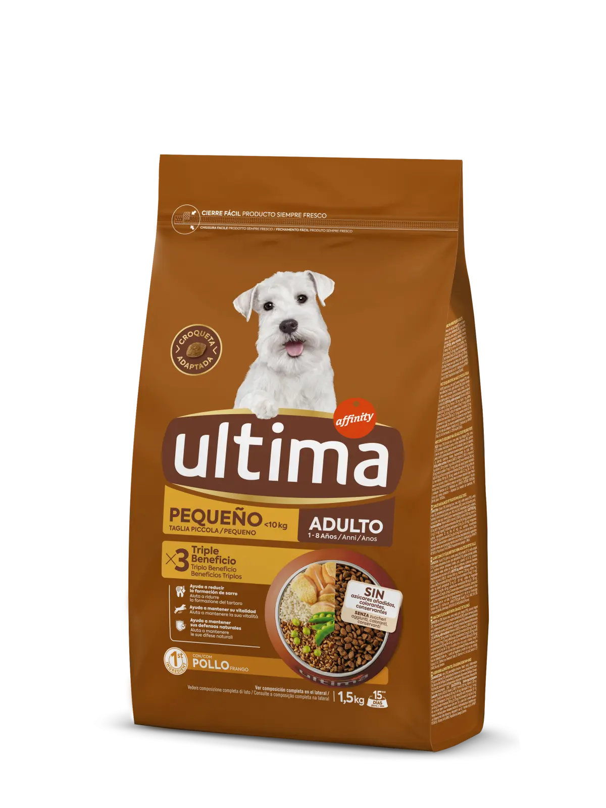 Hrana uscata caini, Ultima Dog, Mini Adult Pui,1.5 kg