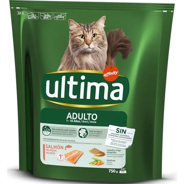 Hrana uscata pisici, Ultima Cat, Adult Somon, 750 g