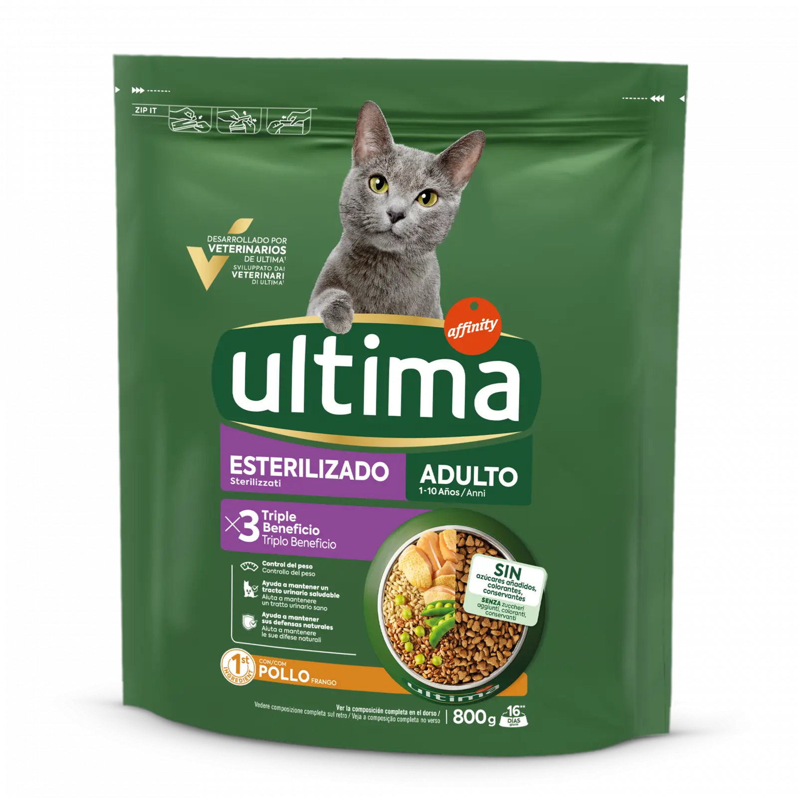 Hrana uscata pisici, Ultima Cat, Adult Sterilizat Pui, 800 g