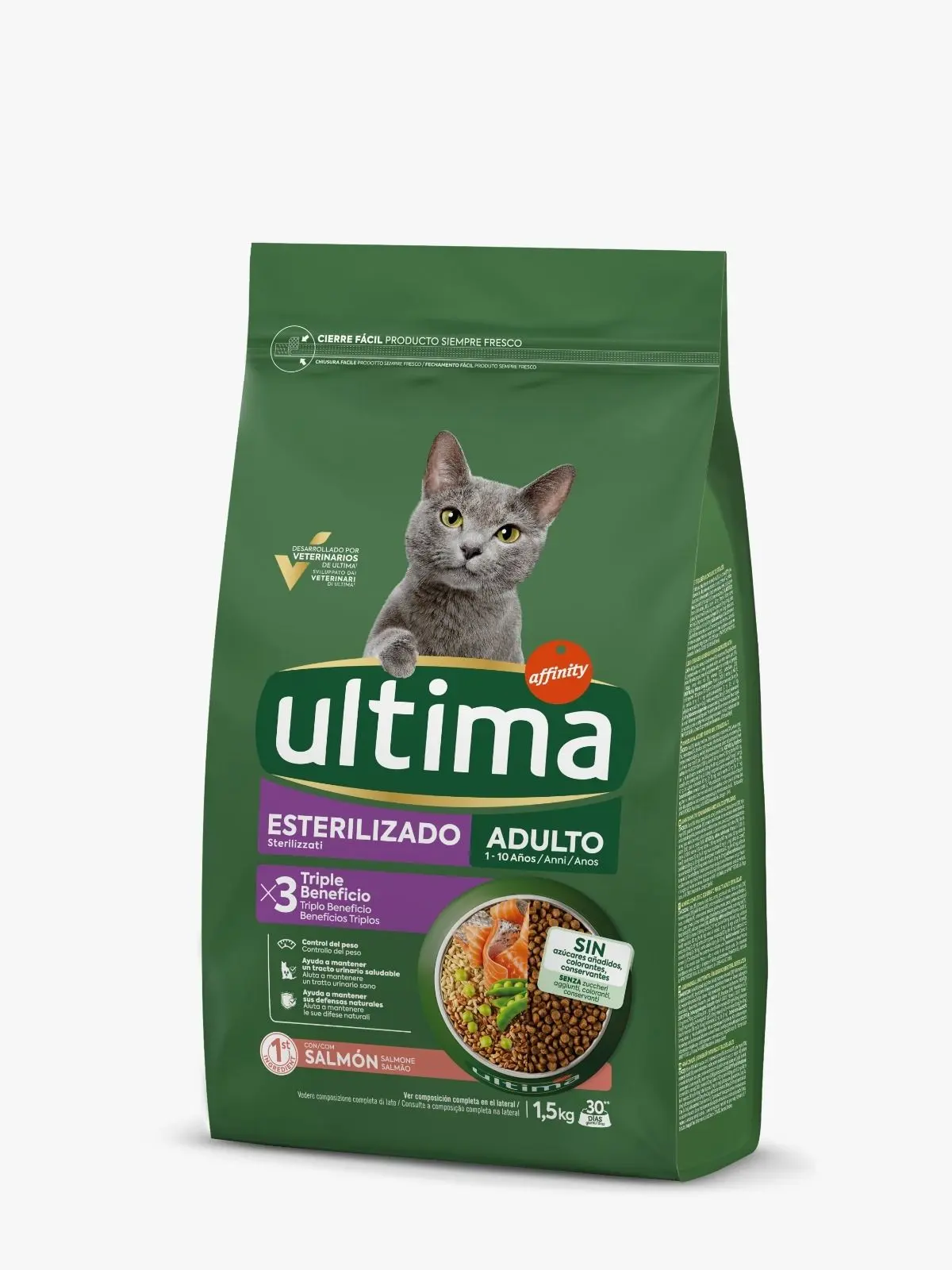 Hrana uscata pisici, Ultima Cat, Adult Sterilizat Somon, 1.5 kg