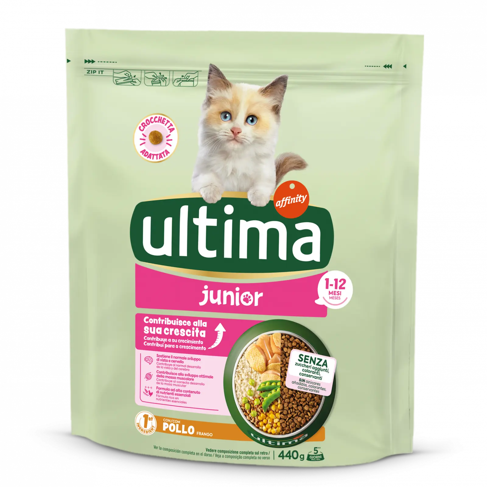 Hrana uscata pisici, Ultima Cat, Junior Pui, 440 g