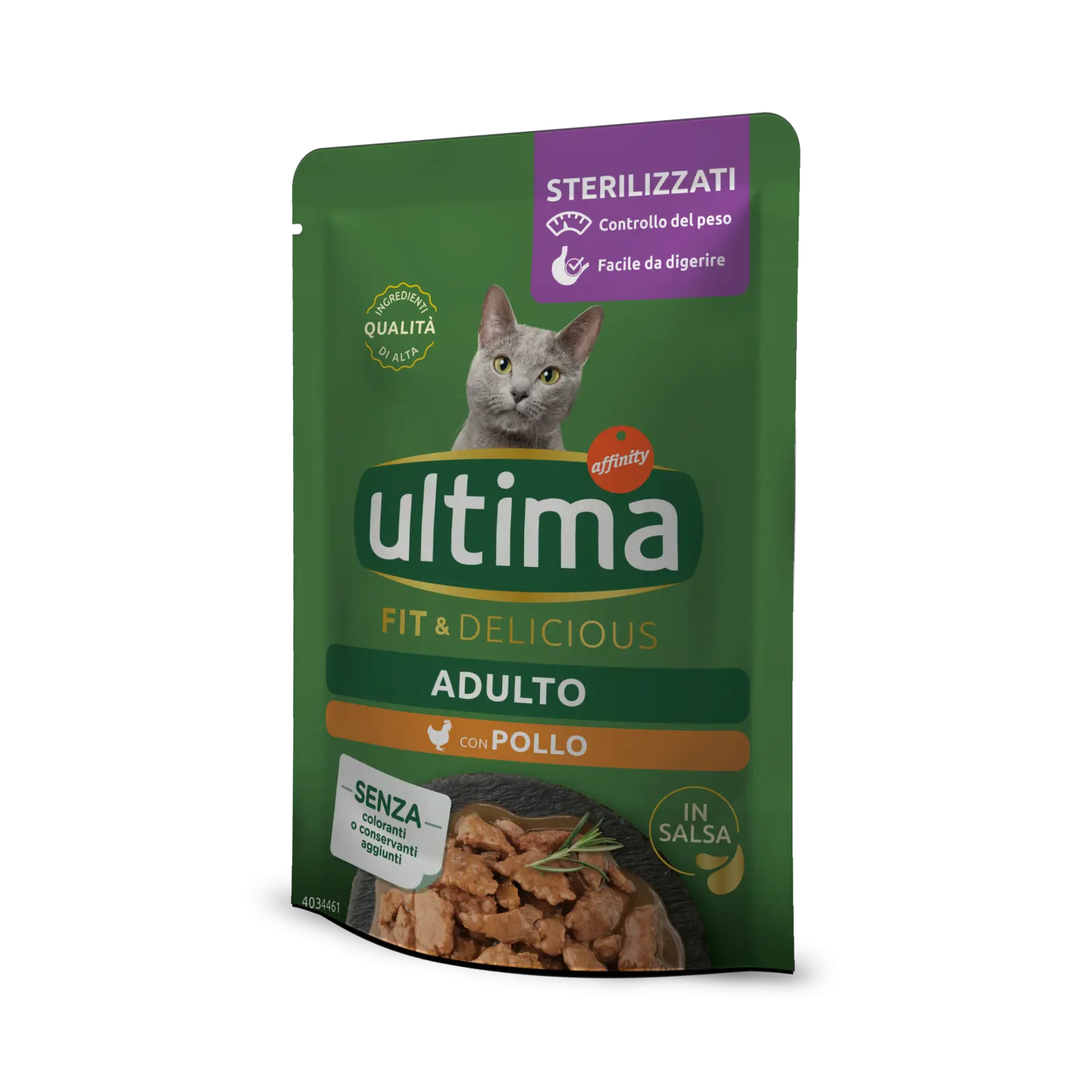 Hrana umeda pisici, Ultima Cat, Adult Sterilizat Fit & Delicious Pui, 85 g