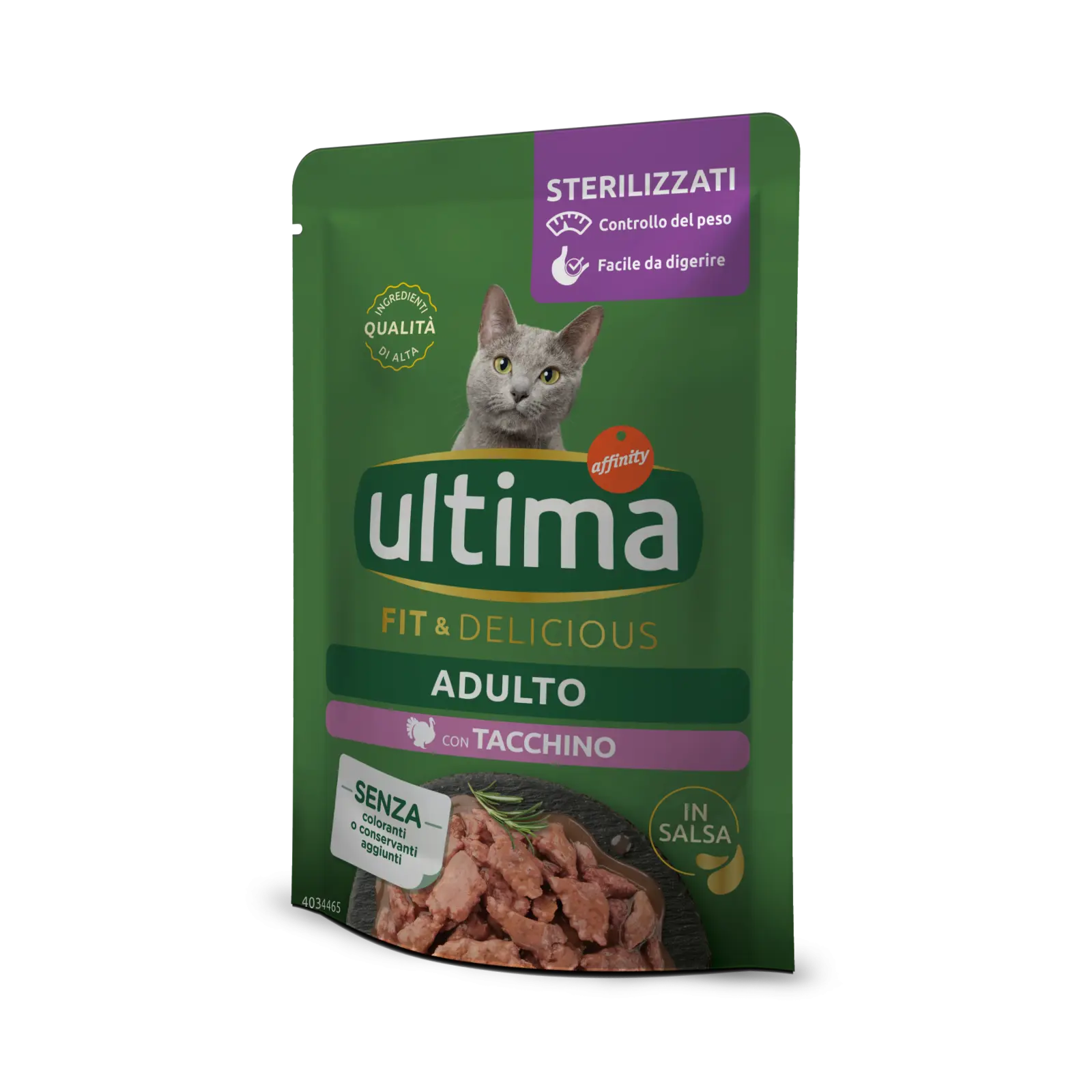 Hrana umeda pisici, Ultima Cat, Adult Sterilizat Fit & Delicious Curcan, 85 g