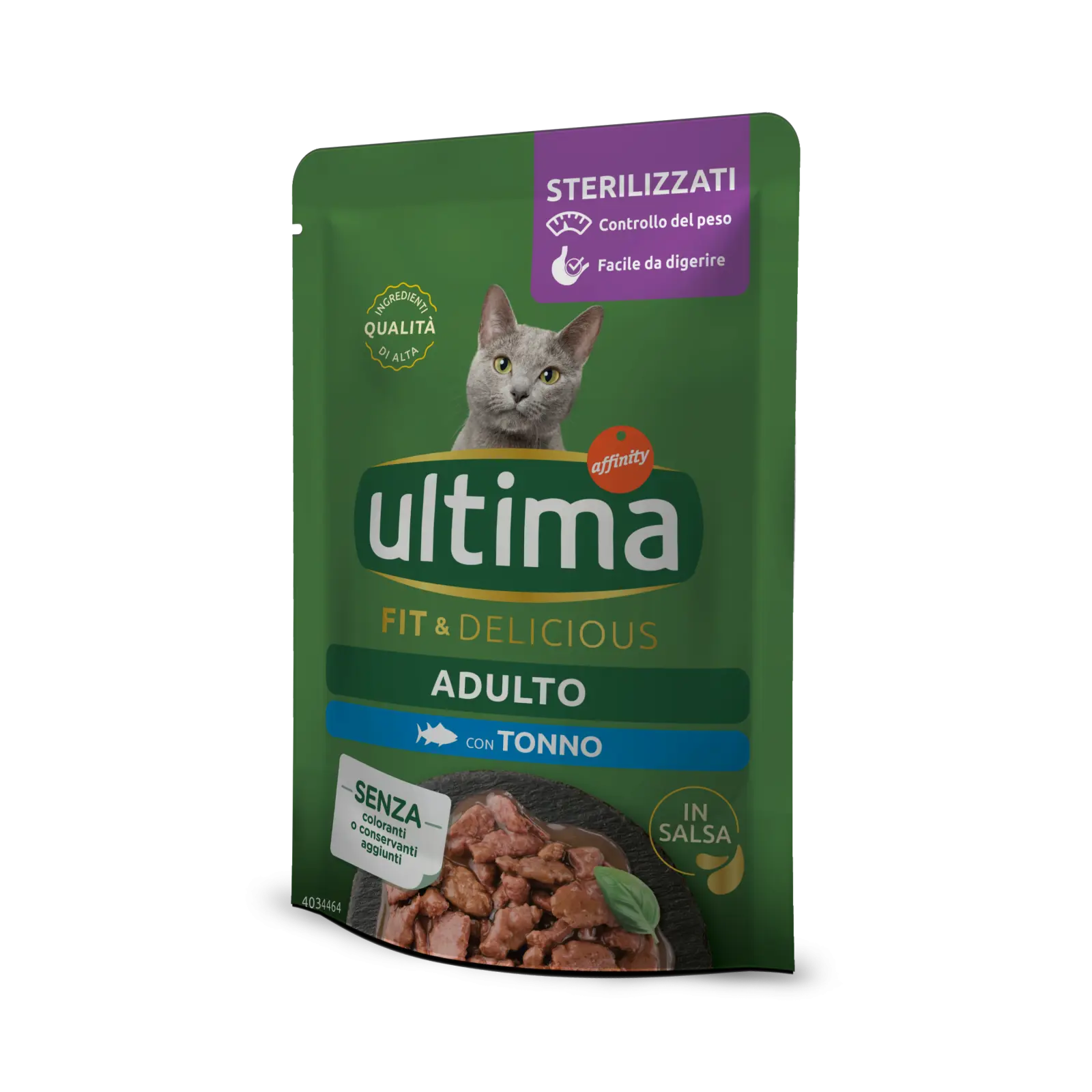 Hrana umeda pisici, Ultima Cat, Adult Sterilizat Fit & Delicious Ton, 85 g
